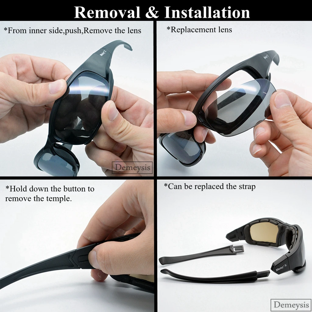 Армейские очки солнцезащитные мужские военные 4 линзы в комплекте тактические