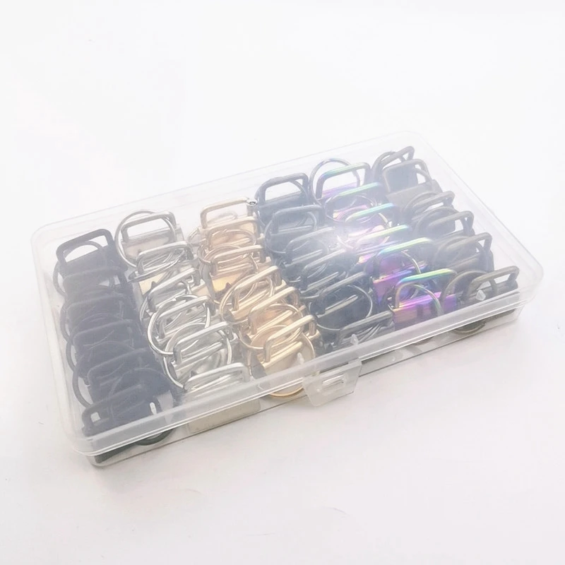 

36 Pieces 1 Inch Key Fob Hardware Lanyard Keychain Hardware Keychain Fob Wristlet Hardware for Keychain, 6 Colors