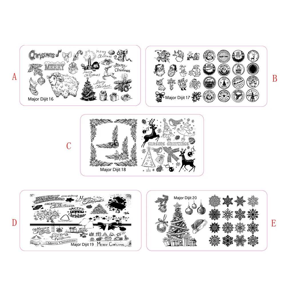 Рождественский Diy Художественный штамп с изображением для ногтей штампованные