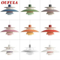oufula nordic creative pendant light modern colorful led lamps fixtures for home dining room decoration