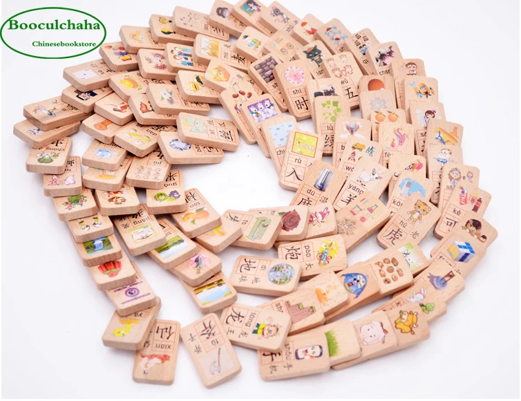 Новые китайские карточки с 200 китайскими деревянными картами Hanzi pinyin Обучающие