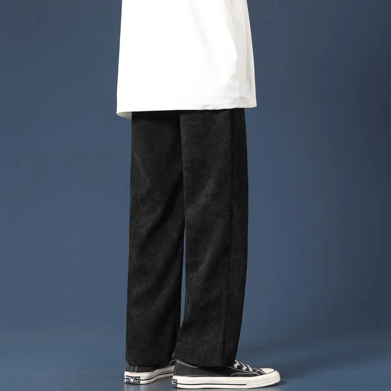 

Spring And Autumn Corduroy Pants Men's Fashion Casual Wide-leg Pants Men Streetwear Loose Hip-hop Straight Trousers Mens S-2XL