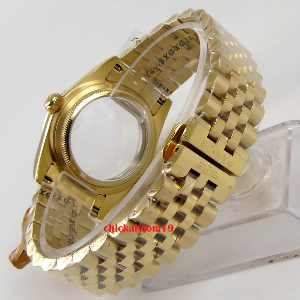 Чехол для часов с сапфировым покрытием прозрачный желтое золото 36 мм подходит ETA