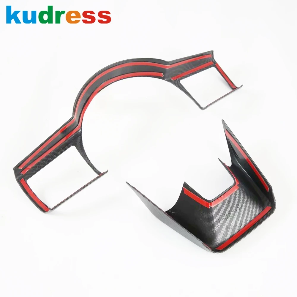 

For Nissan Rogue X-trail 2021 2022 Carbon Fiber Interior Steering Wheel Panel Cover Trim Sticker Car Accessories 2pcs/set