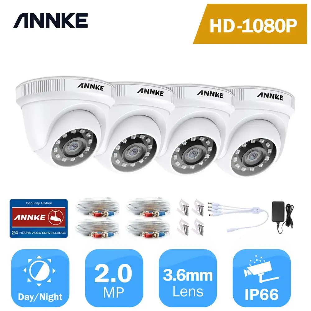 ANNKE 1080P HD TVI камера наблюдения 2X 4X 2MP Купол Открытый Всепогодный корпус 100 футов