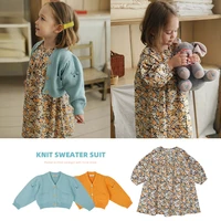 kids clothes girls cardigan sweaters and princess dress toddler children flower sweaters dress winter outerwear clothings