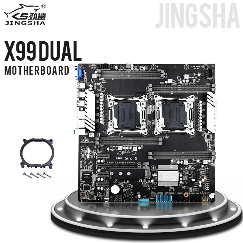 Bestellen JINGSHA X99 Dual CPU Motherboard LGA 2011 -3 V3/V4 Cpus Buchse DDR4 Bis Zu 256GB Gigabit Ethernet VGA NVMe M.2 Mainboard Combo