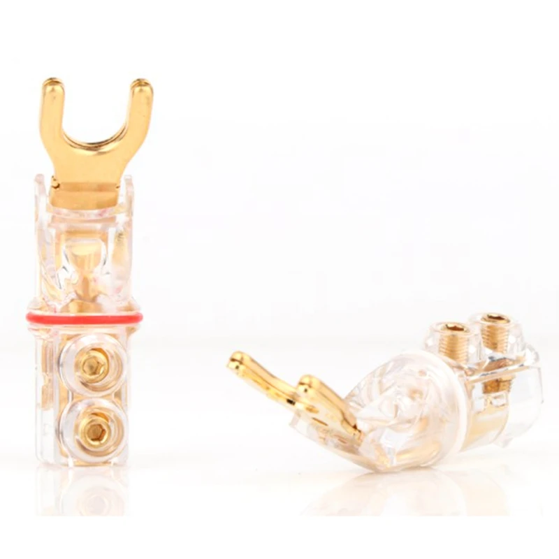 JABS 4 шт. Чистая медь y-образный динамик о-Джек Вилки завинчивание банан разъем