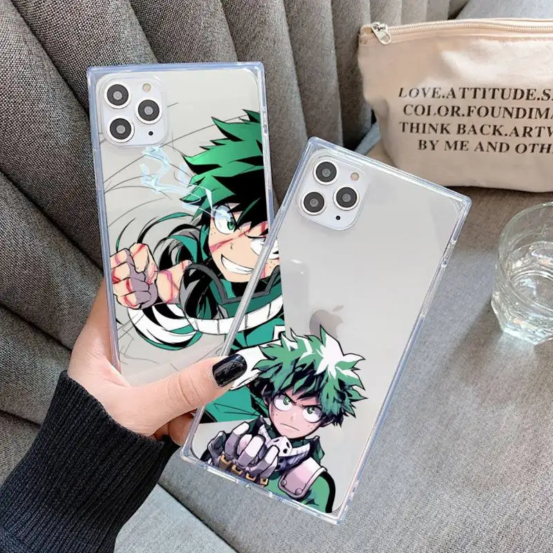 

Anime My hero academia Phone Case Transparent for iPhone 7 8 11 12 s mini pro X XS XR MAX Plus cover Clear mobile bag