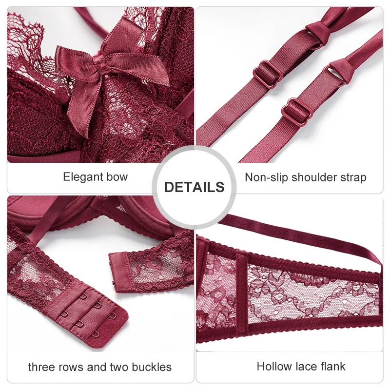 Бюстгальтер пуш ап BH Женский нижнее белье с кружевной вышивкой