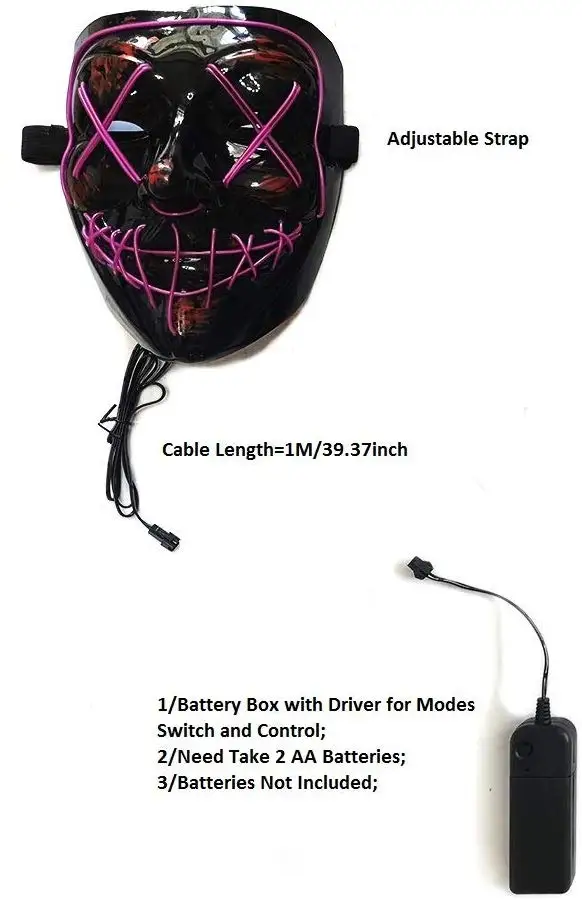 Маска для Хэллоуина маска светодиодная страшная ужаса подсветка вечеринки | Дом