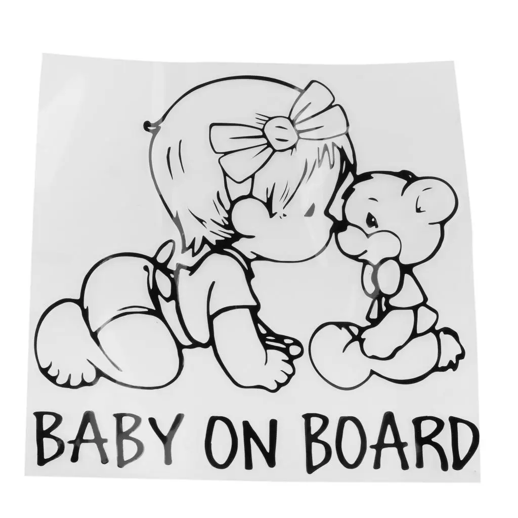 

BABY ON BOARD and Teddy Bear Car Window Reflective Vinyl Decal Sticker