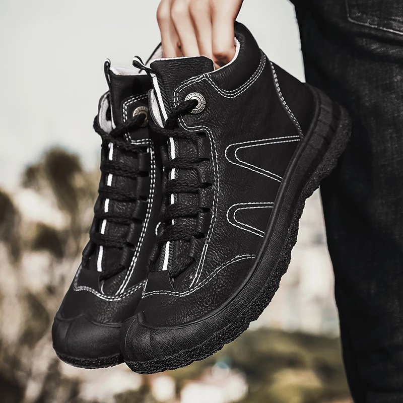 

Уличные походные туфли с высоким верхом мужские легкие водонепроницаемые Нескользящие износостойкие дышащие зимние походные туфли