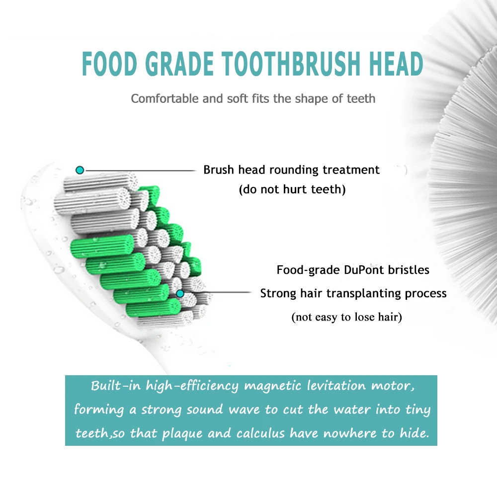 

Powerful Ultrasonic Sonic Electric Toothbrush USB Charge Rechargeable Tooth Brushes Washable Electronic Whitening Teeth Brushes