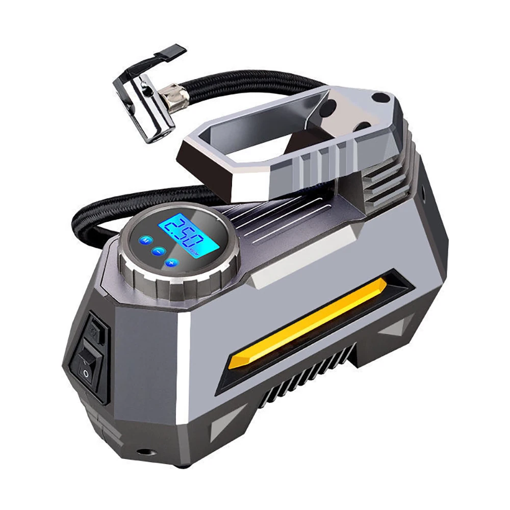 

Portable Air Compressor Tire Inflator - Car Tire Pump with Digital Pressure Gauge (150 Psi 12V DC) Bright Emergency Flashlight