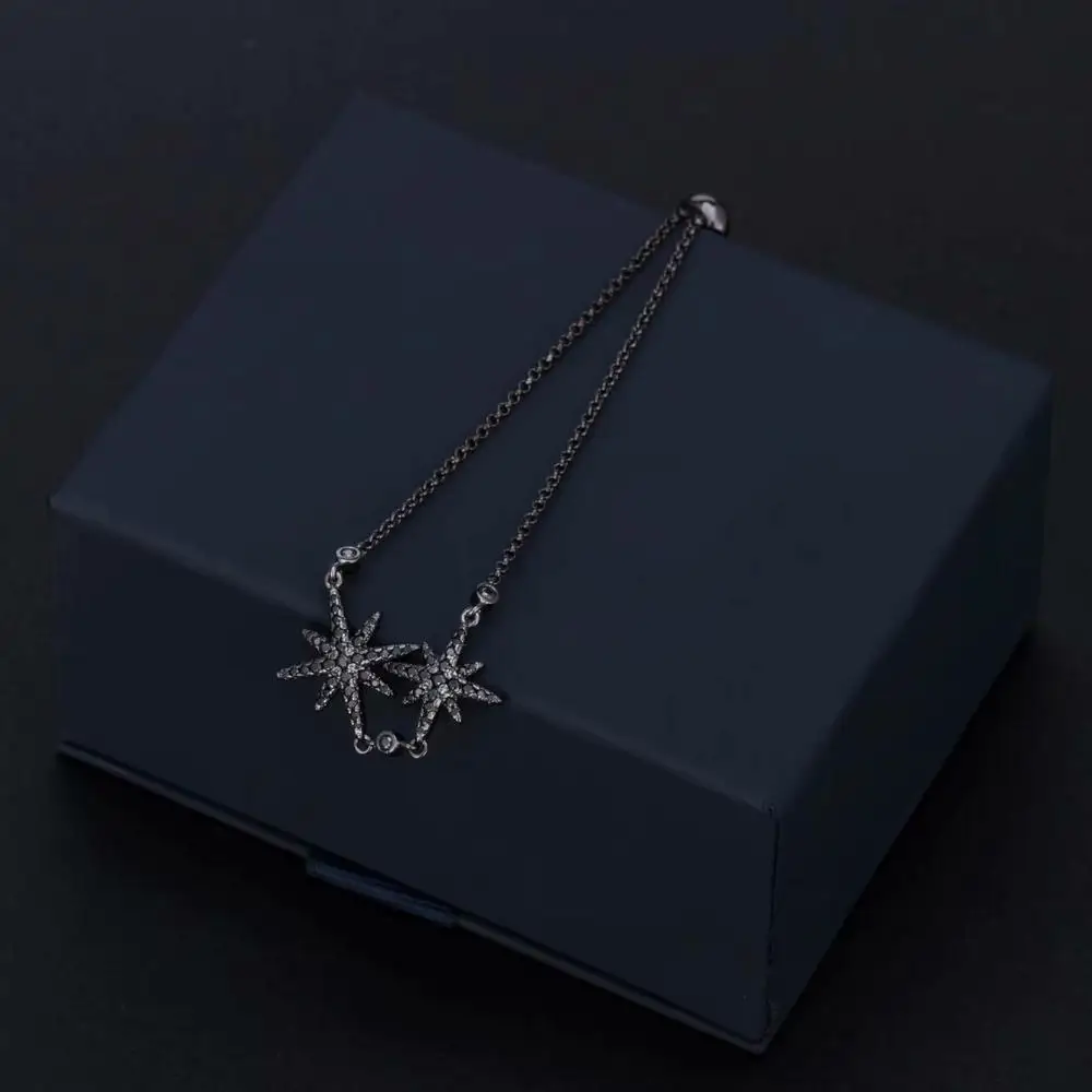 Простой и стильный браслет в виде дикой звезды регулируемая Серебряная цепочка