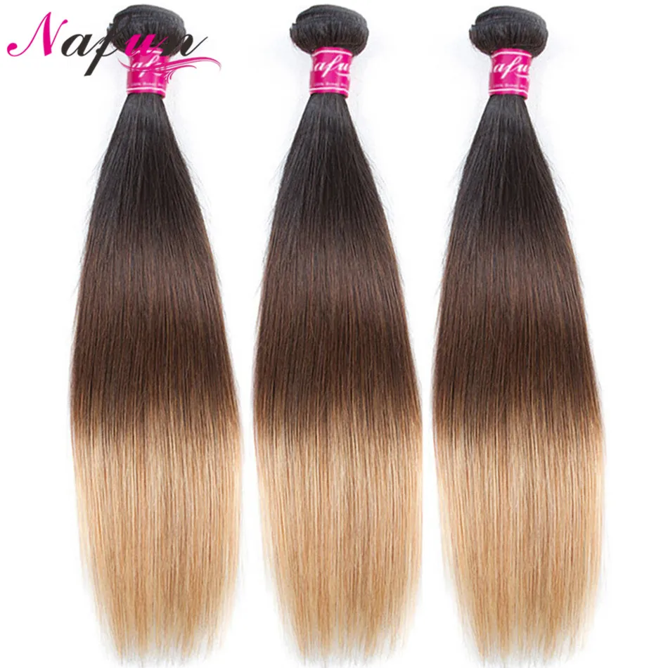 Нафун предварительно окрашенные Омбре волосы переплетения черный и блонд 1B/4/27 100%