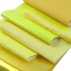 Желтая серия, однотонные листы из искусственной кожи, блестящие кружева, глянцевая Синтетическая кожаная ткань, размер A4, для поделок, сережек, бантов