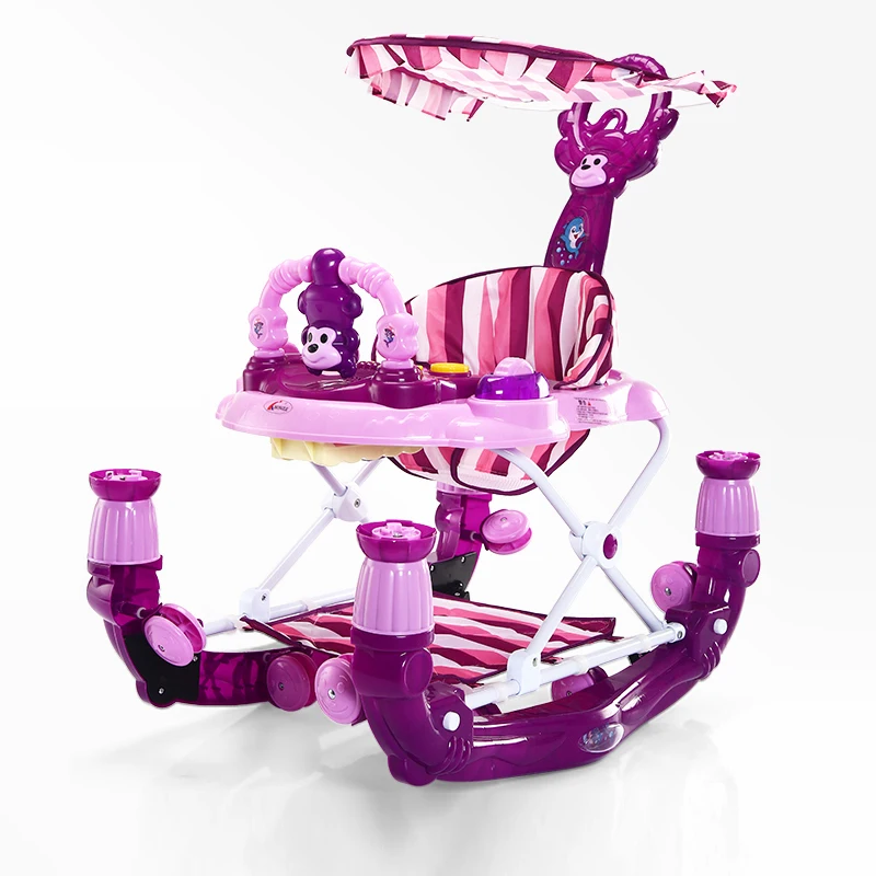 Multifunction  Baby Walker With Wheel Newborn Learning Walking Car With Music Foldable and Adjustable Toddler Walk Car