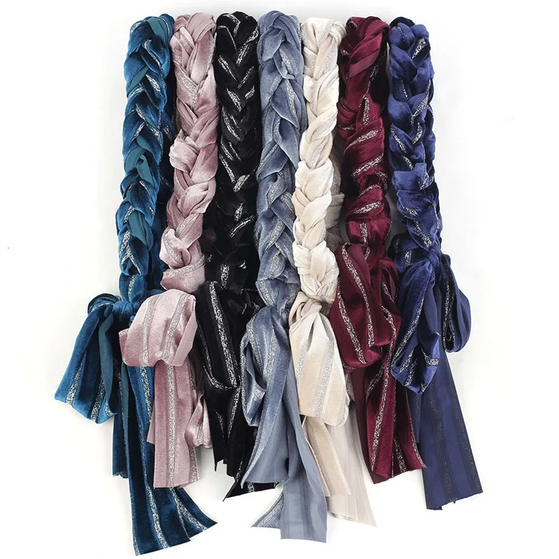 Geebro женские мягкие бархатные плетеные повязки на голову новые богемные