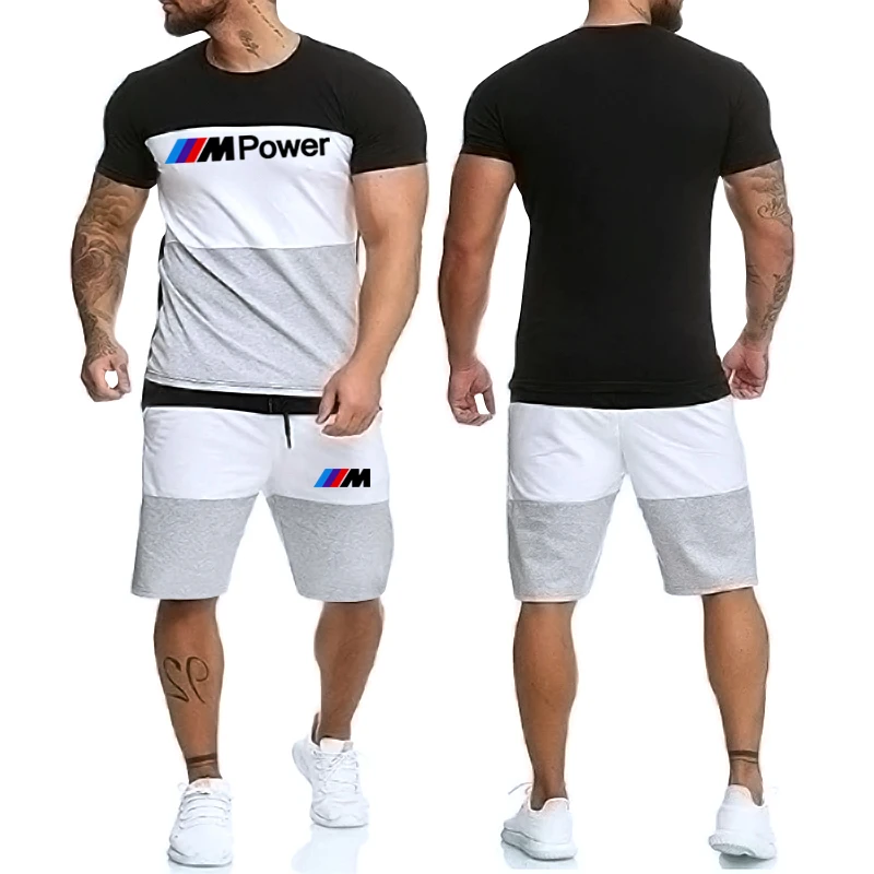 

Fashion Casual Sportswear Summer Letter Printing Suit Men's Jogging Suit Fitness Clothes Men's T-shirt + Pants 2-piece 2021