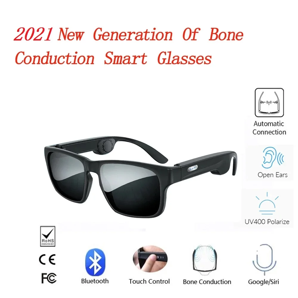 저렴한 골전도 무선 블루투스 5.0 스마트 안경 스테레오 헤드셋 편광 선글라스 처방 렌즈와 일치 가능