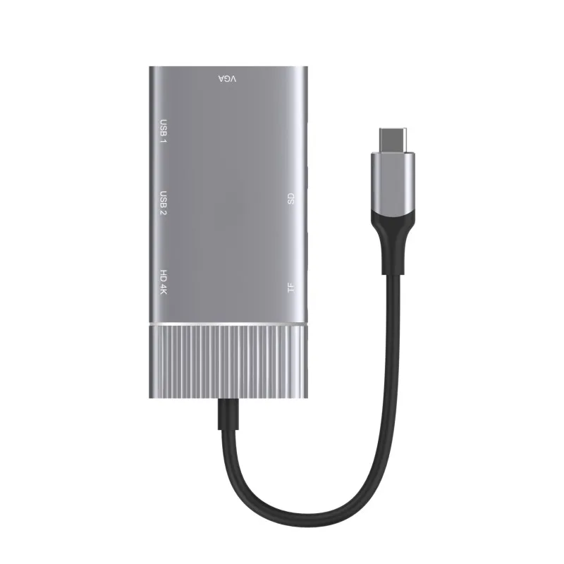 Type-C To HDMI + VGA 2 Port Usb3.0 SD / TF Card PD Multiport Adapter Converter Charge For Laptop/Phone |