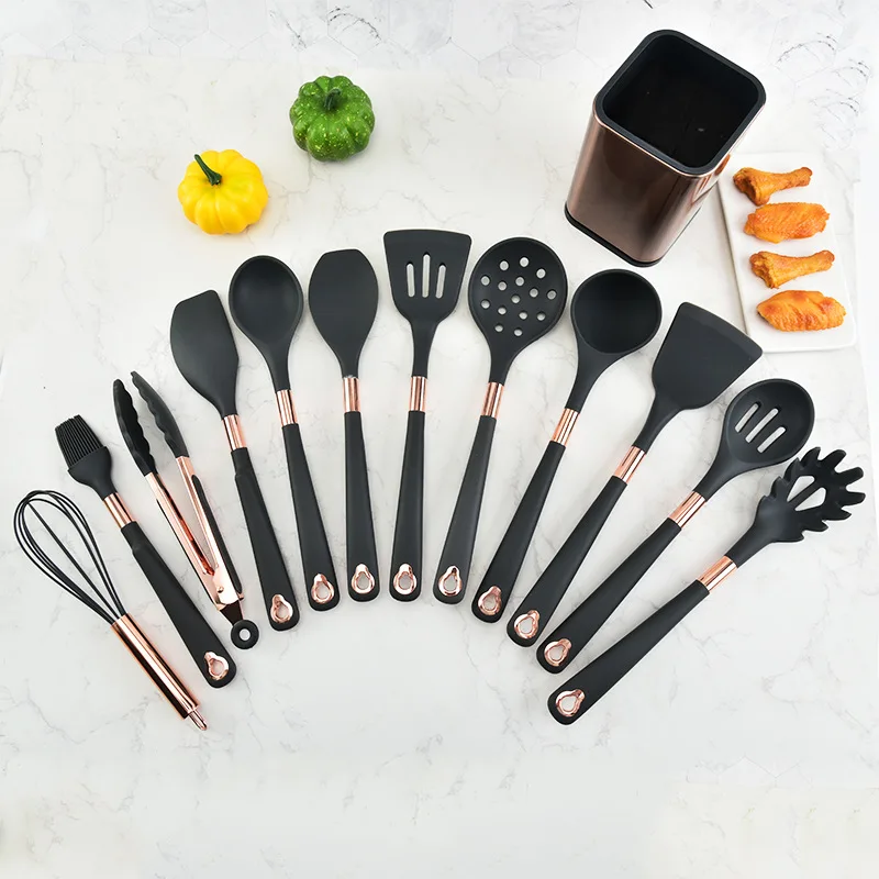 

Silicone Kitchen Utensils Set Non-stick Kitchenware Cooking Tools Spoon Spatula Ladle Egg Beaters Tools Gadget Accessories