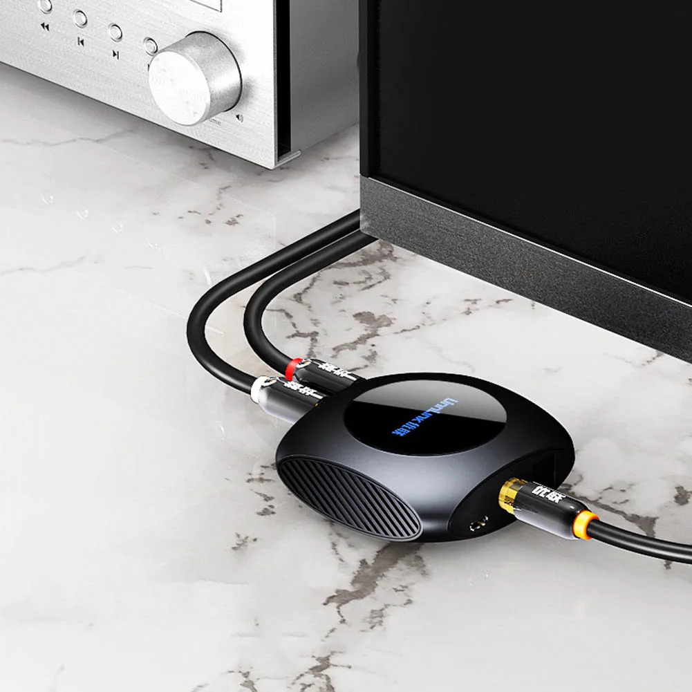 Цифровой в аналоговый аудио адаптер с DC5V порт питания SPDIF к RCA(L/R) и 3 5 мм Jack