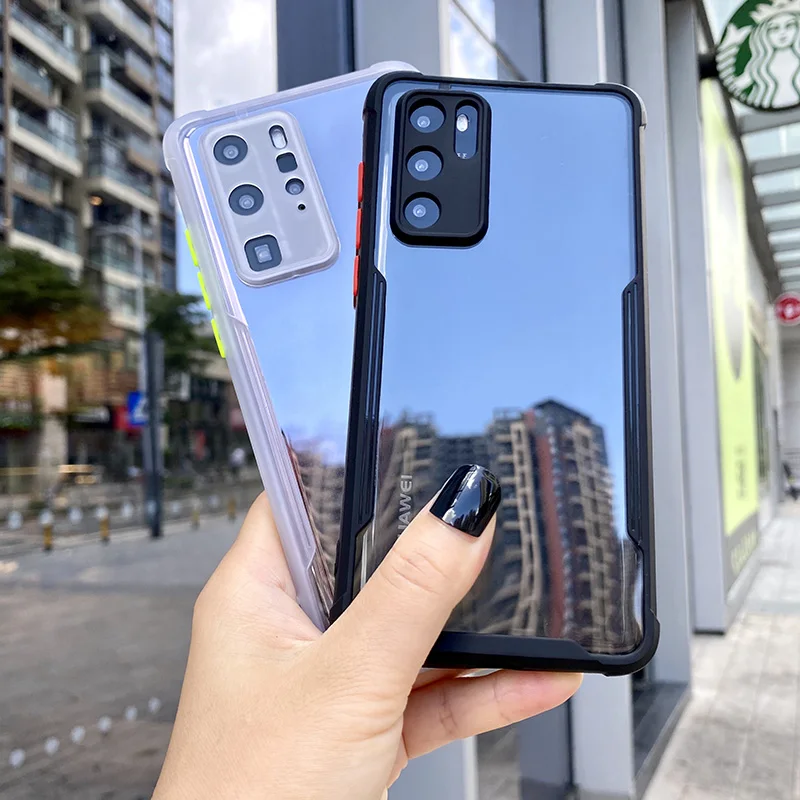luxury shockproof frame clear phone case for huawei p40 p30 pro lite lens full protective transparent cover for huawei p 40 p30 free global shipping