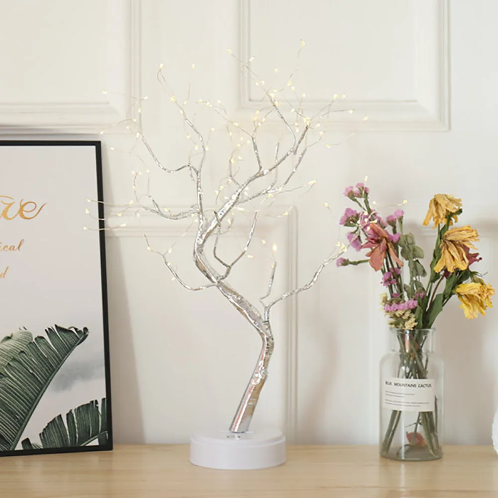 Рождественская Светодиодная настольная 3D лампа с USB ночсветильник медной