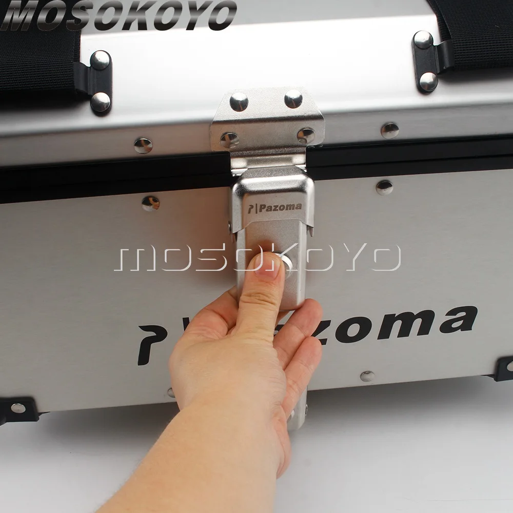 

Silver 42L Aluminum 46 X 32 X29cm Topcase Tail Boxes Rear Luggage Pannier Cargo Top Box for BMW R1200GS F800 F650 Adv Suitcase