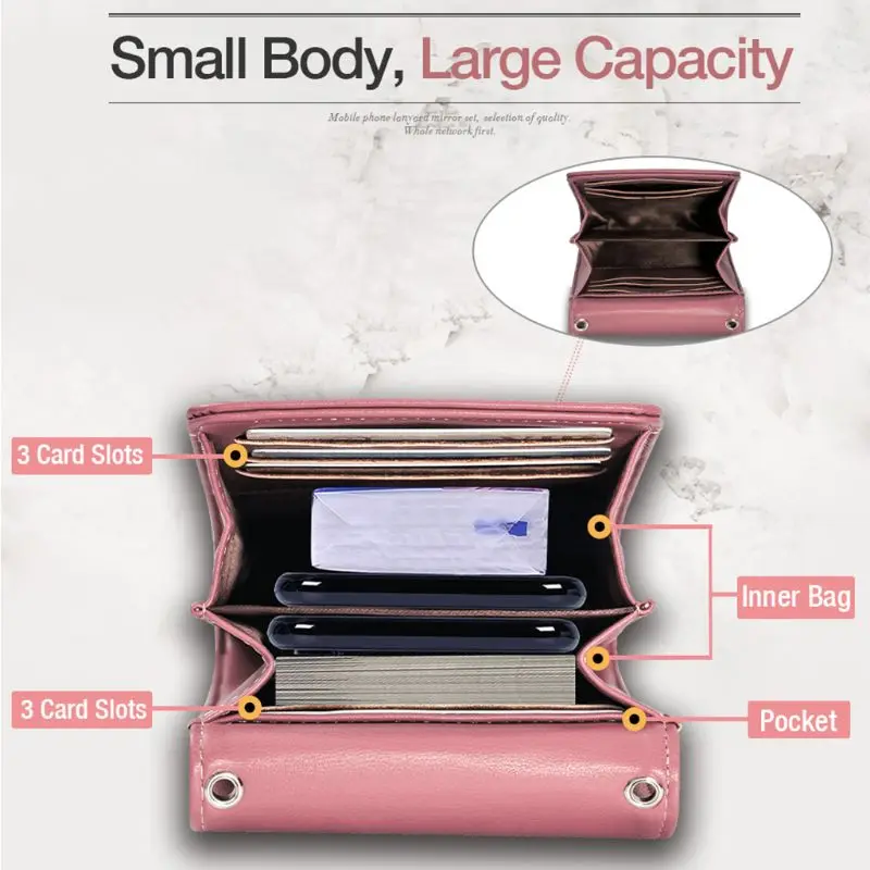 

Small Leather Crossbody Cellphone Shoulder Bag for Women Smartphone Wallet Purse with Removable Strap