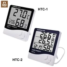 Электронный цифровой измеритель температуры и влажности с ЖК-дисплеем, термометр, гигрометр, метеостанция, часы HTC-1 HTC-2