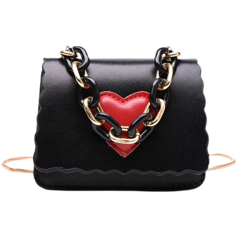 

Stone Pattern Small PU Leather Heart Print Crossbody Bags 2021 Summer Luxury Brand Chain Shoulder Handbags and Purses