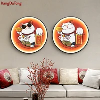 light luxury entry porch led wall lamp decoration living room round lucky cat hanging cartoon creative dining room mural lamp