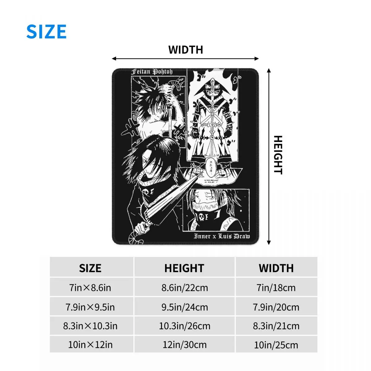 

Feitan Potoo Hunter X Hunter Funny Mouse Pad Anime Manga HxH Waterproof MousePad Natural Rubber PC Table Decoration Cover