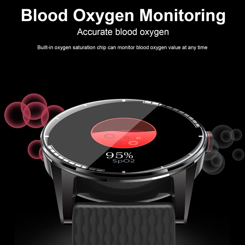 

E6 Smart Watch Exercise Watch Blood Pressure Blood Oxygen Monitoring Bluetooth Call Fitness Watch,Black Watchband