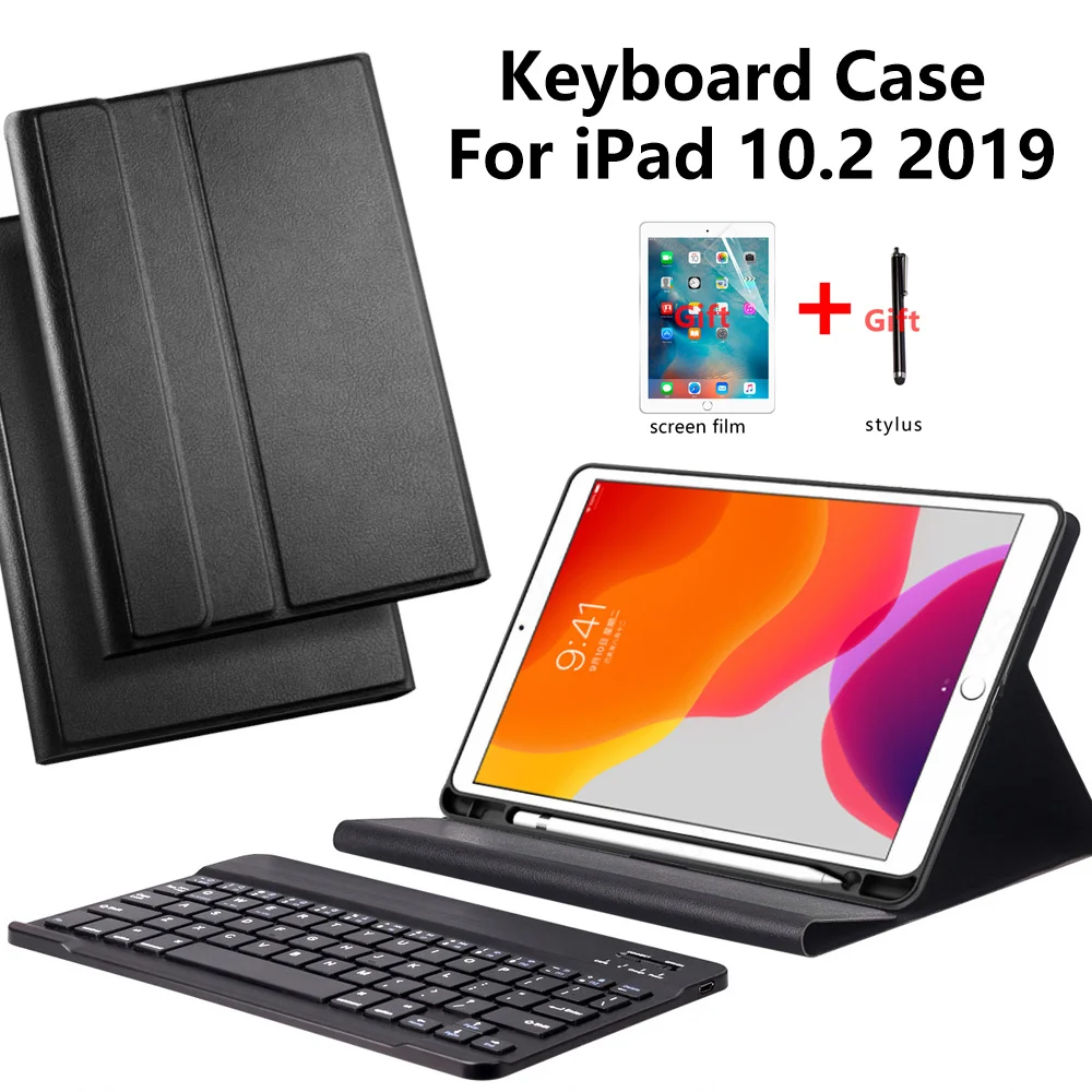 Защитный чехол с клавиатурой для iPad 7 поколения 10 2 дюйма 2019 планшета держателем