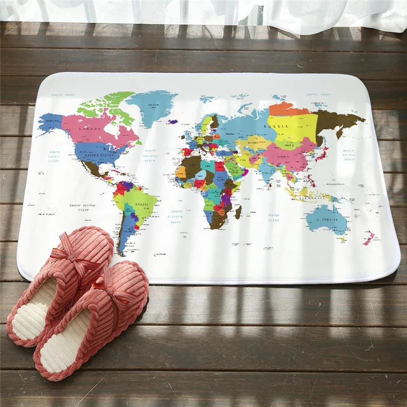 Противоскользящий коврик для кухни в скандинавском стиле с рисунком карты