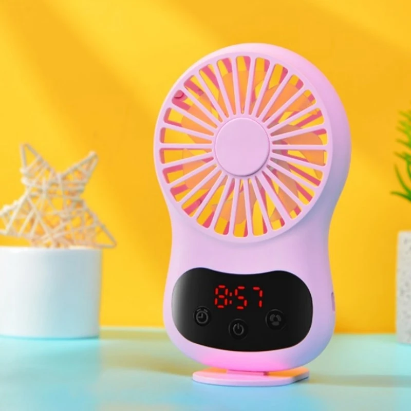 USB вентиляторы дисплей времени ручной перезаряжаемый Настольный вентилятор