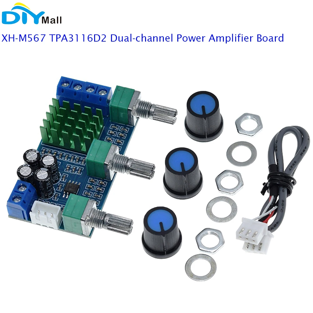

XH-M567 TPA3116D2 Dual-channel Stereo High Power Digital Audio Power Amplifier Board Audio Power Amplifier Board 80WX2