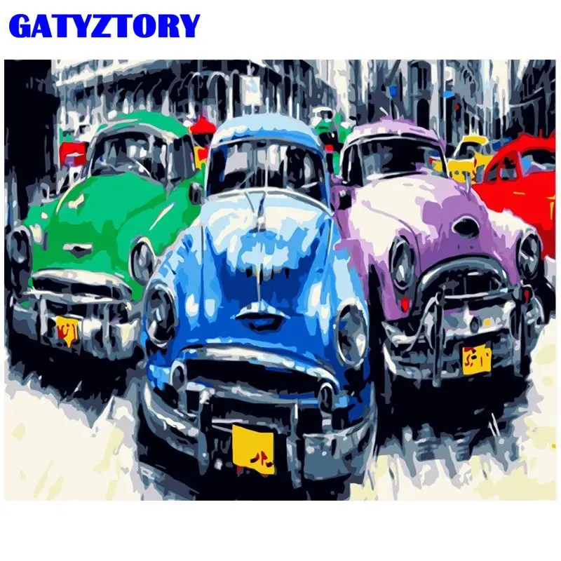 

GATYZTORY DIY Pictures By Number Car Drawing On Canvas HandPainted Painting DIY Pictures By Number For Living Room Gift Home Dec