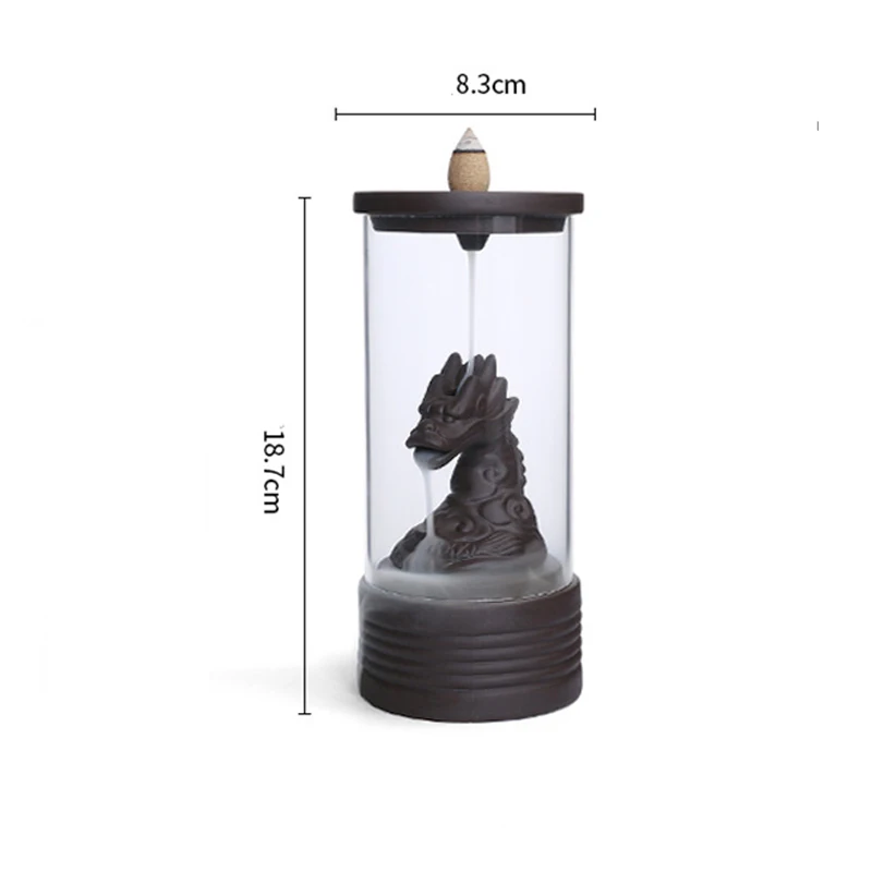 

Ceramic Windproof Dragon Shape Backflow Incense Burner Indoor Desktop Incense Burner Decoration Smoke Waterfall Incense Holder