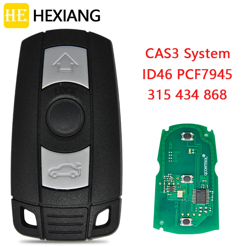 HE Xiang Car Remote Key For BMW Z3 X5 X6 13 5 6 7 CAS3 System 2006-2013 ID46 PCF7945 315 434 868 Frequency Conversion Smart Card