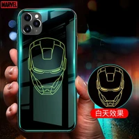 2021 marvel iron man luminous phone case cover for iphone 13 12 pro max 11 8 7 6 s xr plus x xs se 2020 mini luminous glass case