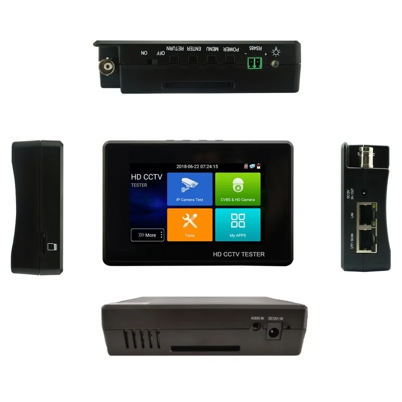 Upgrade IPC-1800 PLUS CCTV IP Camera Tester H.265 4K 8MP TVI CVI AHD Analog 5-in-1 Wrist Monitor Wifi on переводится на русский язык следующим образом: Апгрейд IPC-1800 PLUS тестер для камер наблюдения CCTV IP H.265 4K 8Мп TVI CVI AHD Analog 5 в 1 Монитор