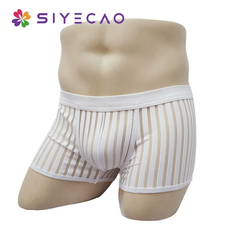 Мужское нижнее белье 2019 сетчатые дышащие Прозрачные шорты боксеры летние крутые