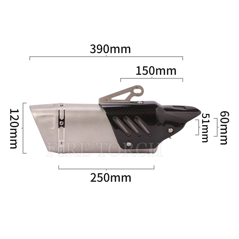 Универсальный глушитель выхлопной трубы мотоцикла 51 мм модифицированный из