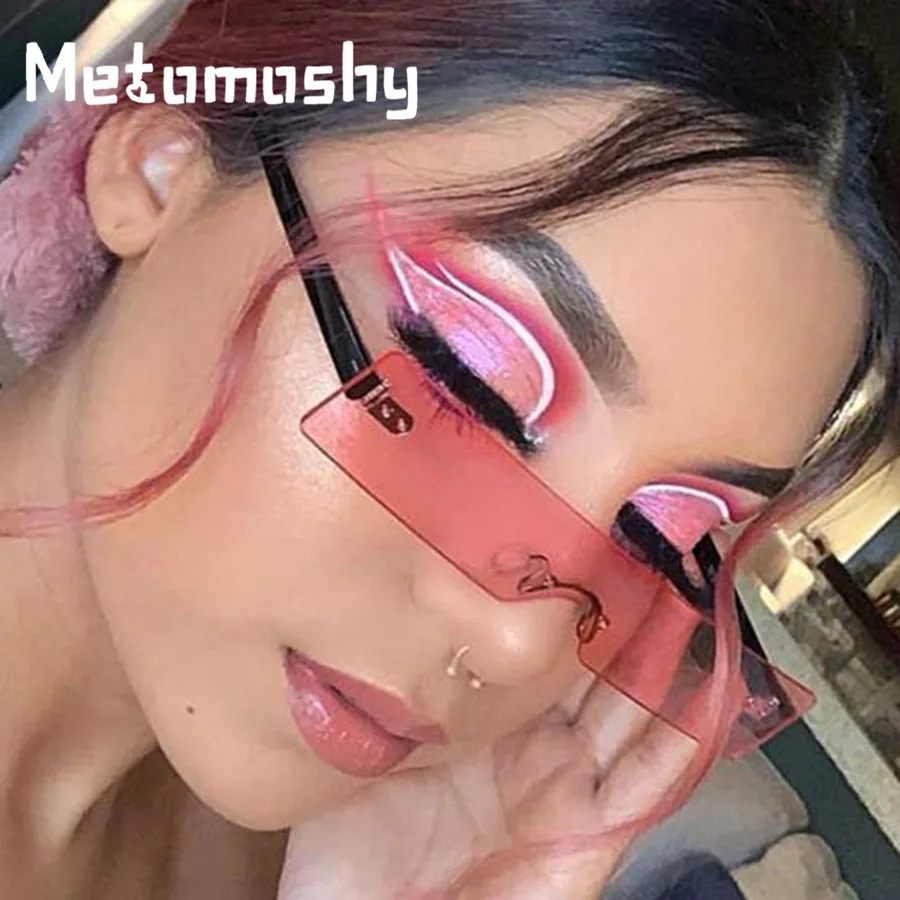 

2020 Модные прямоугольные солнцезащитные очки, женские брендовые дизайнерские красные синие прозрачные маленькие линзы, Винтажные Солнцеза...